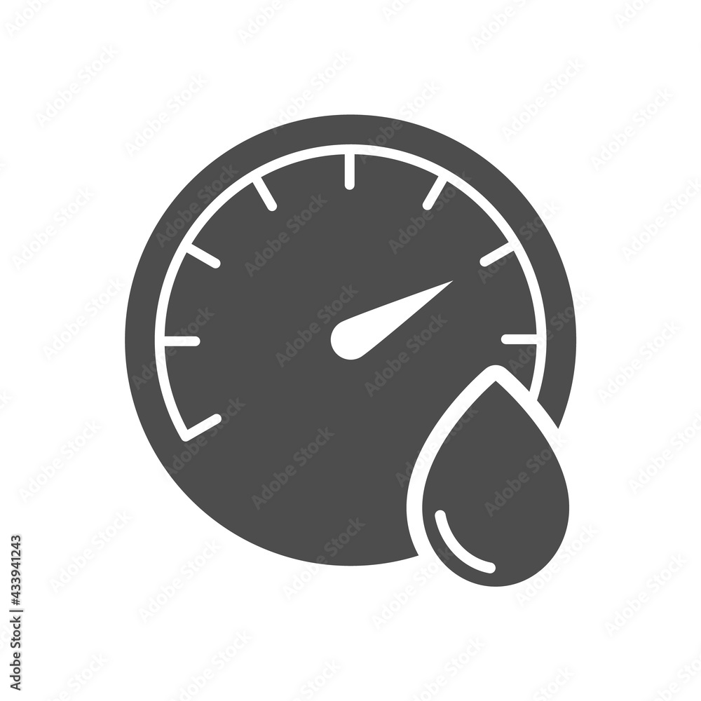 Obraz premium moisture meter silhouette vector icon isolated on white background. thermometer icon for web, mobile apps, ui design and print