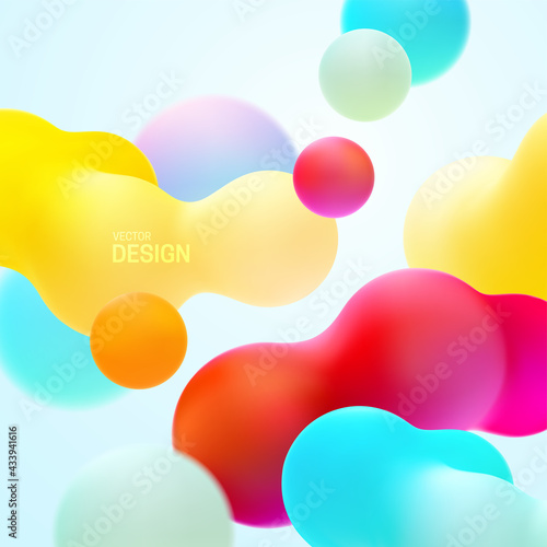 Multicolored background with liquid bubble shapes.