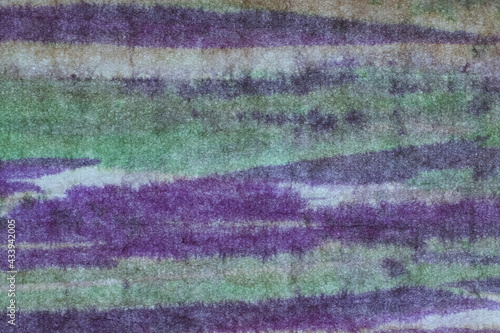 和紙テクスチャー背景(紫色) 菖蒲色と薄緑の柳絞り和紙 