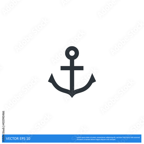 anchor icon nautical symbol simple design element
