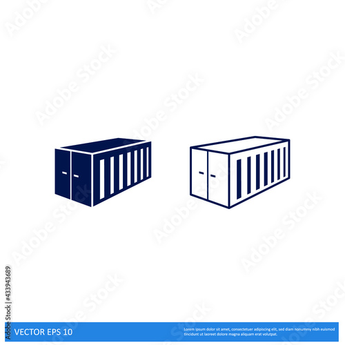 cargo container icon vector 