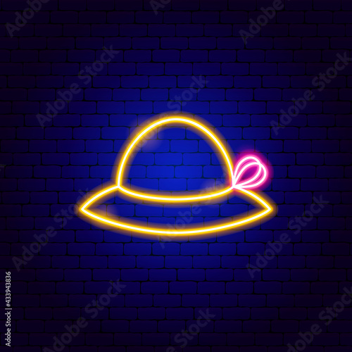 Woman Hat Neon Sign