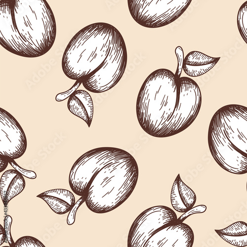 Seamles Pattern Of Plum