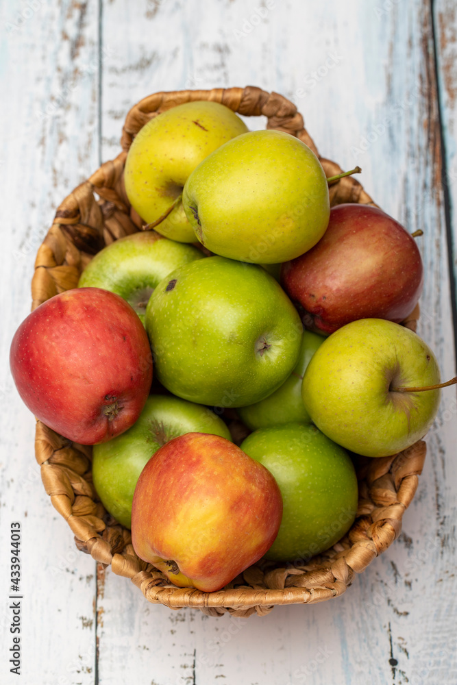 Apple varieties in organic basket