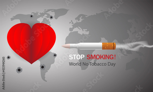 Vector illustration, poster ,Background or banner for world no tobacco day. stop tobacco photo