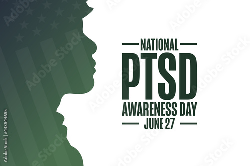 National PTSD Awareness Day. June 27. Holiday concept. Template for background, banner, card, poster with text inscription. Vector EPS10 illustration.