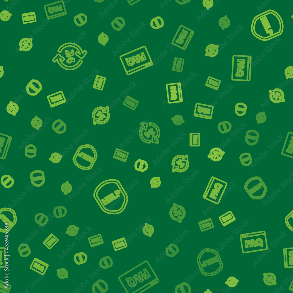 Set line Telephone 24 hours support, Shield with text Help and Browser FAQ on seamless pattern. Vector Set line Telephone 24 hours support, Shield with text Help and Browser FAQ on seamless pattern. Vector