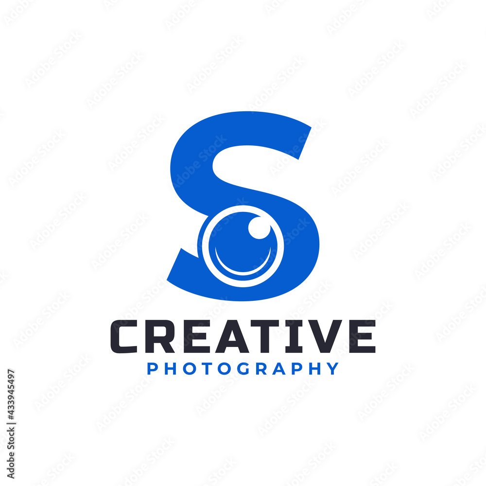 Letter S with Camera Lens Logo Design. Creative Letter Mark Suitable for Company Brand Identity, Entertainment, Photography, Business Logo Template Letter S with Camera Lens Logo Design. Creative Letter Mark Suitable for Company Brand Identity, Entertainment, Photography, Business Logo Template