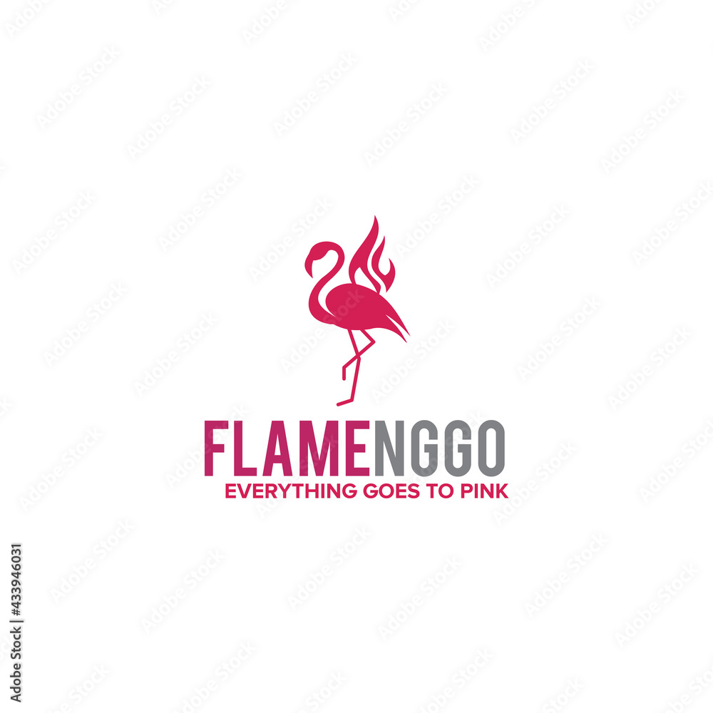 fire flamingo logo design template fire flamingo logo design template