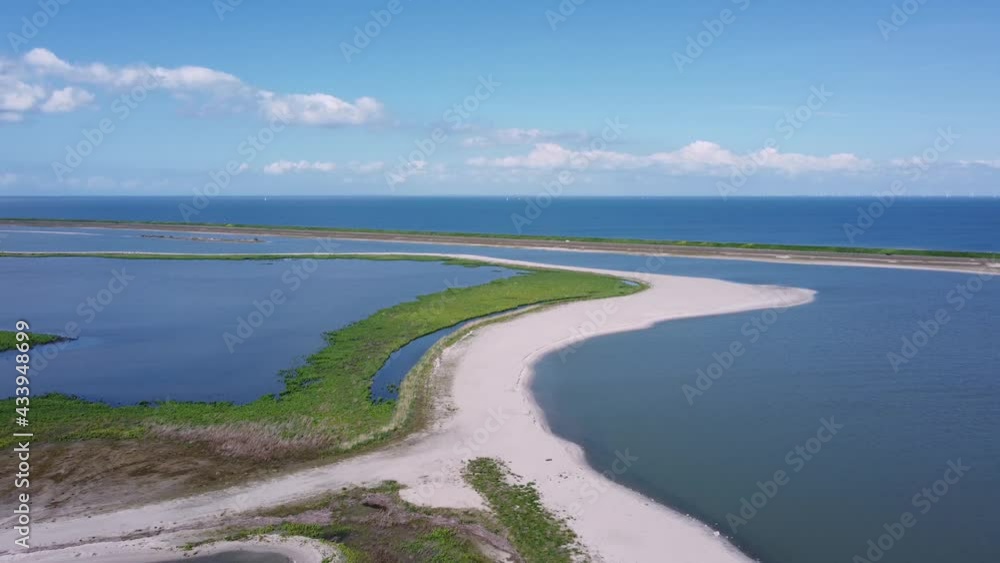 Artificial island Trintelzand, part of the Marker wadden, nature reserve made by man in the Netherlands Artificial island Trintelzand, part of the Marker wadden, nature reserve made by man in the Netherlands