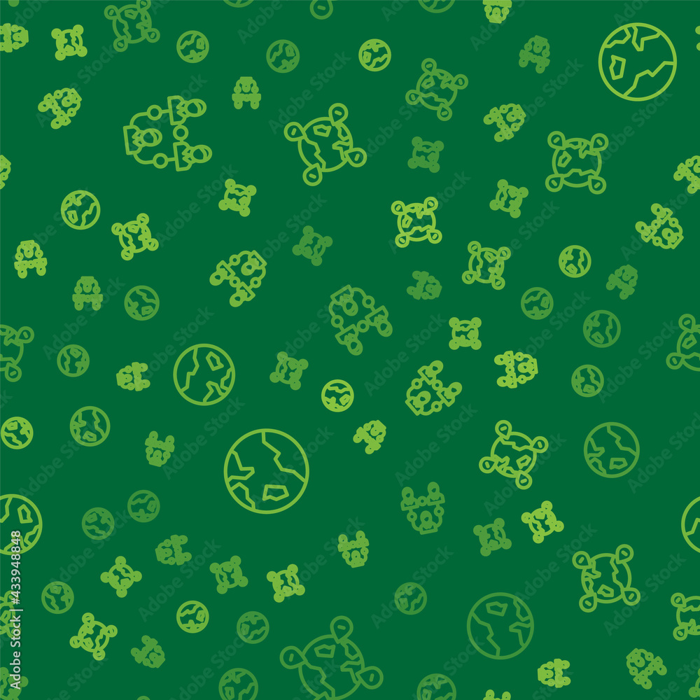Set line Project team base, Earth globe and Location on the on seamless pattern. Vector Set line Project team base, Earth globe and Location on the on seamless pattern. Vector