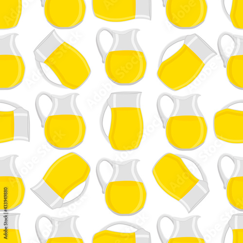 Illustration on theme big colored lemonade in glass jug