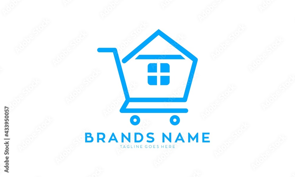 Property shopping illustration logo Property shopping illustration logo