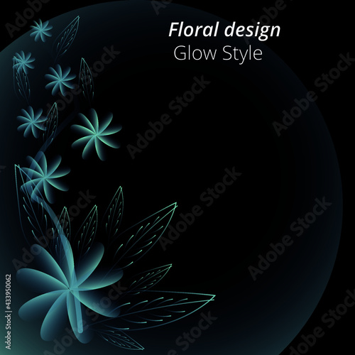 Floral design glow effect theme
