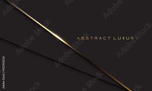 Abstract luxury gold line shadow overlap on dark grey background design modern vector illustration.