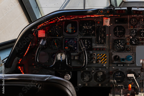 Aircraft Cockpit of an old Airplanes - Vintage 