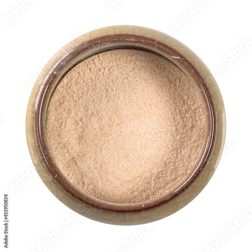 apple pectin powder in round ceramic bowl cutout