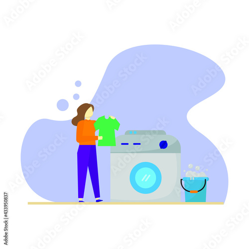 laundry icon daily routine object illustration vector graphic