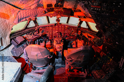 Aircraft Cockpit of an old Airplanes - Vintage 
