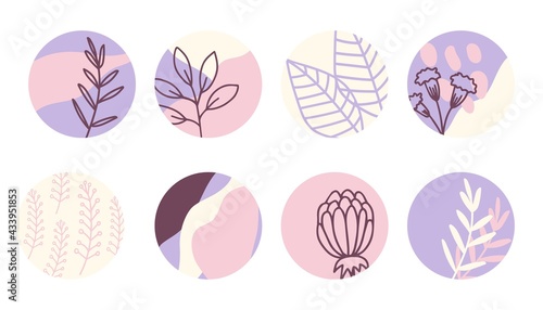 Set of highlight covers for social media stories