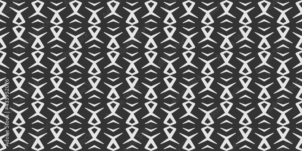 Simple background image with white ornament on black background, wallpaper. Seamless pattern, texture. Vector art Simple background image with white ornament on black background, wallpaper. Seamless pattern, texture. Vector art