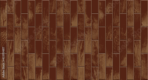 Wooden floor, realistic vintage parquete vector illustration