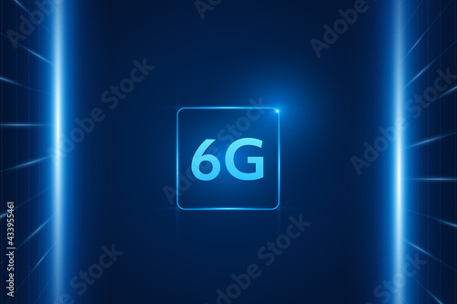 concept of technology 6G mobile network , New generation telecommunication , high-speed mobile Internet,	