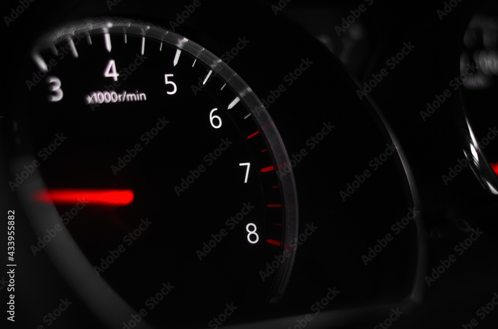 Close-up view of the car dashboard Close-up view of the car dashboard