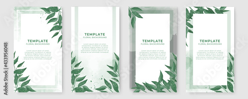 Creative floral story cover design backgrounds vector. Minimal trendy style organic shapes pattern with copy space for text design for invitation, Party card, Social Highlight Covers and stories page