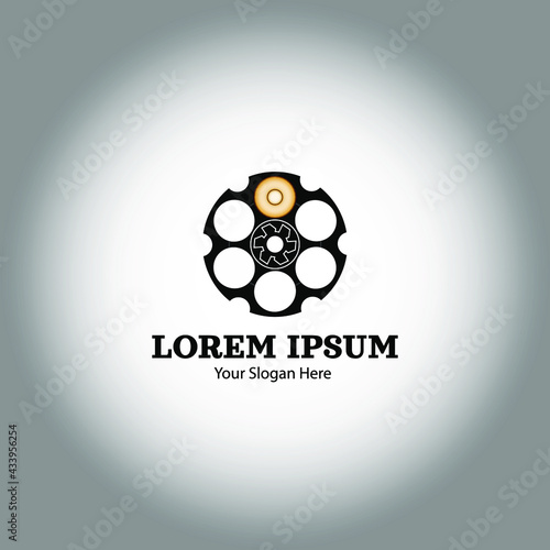  revolver bullet slot simple logo company