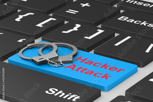 Hacker attack. Handcuff on ...