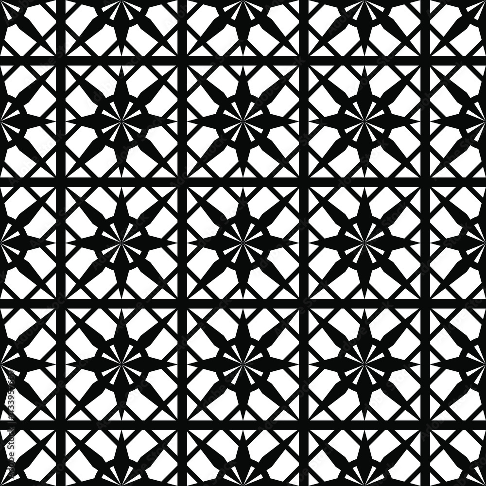 abstract seamless black and white pattern in the form of a mesh ornament for prints on fabrics, packaging, ceramics and also for interior decoration