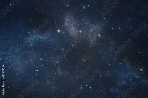 Deep space night sky background full of distant stars and galaxies