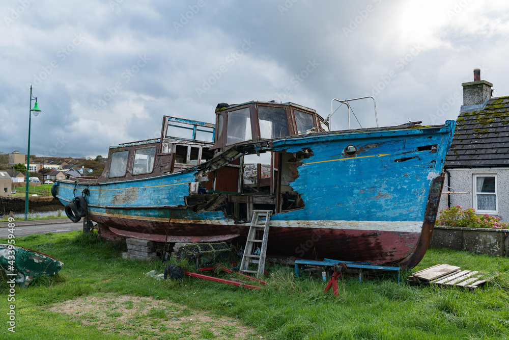 An old abandoned ship in Scotland.