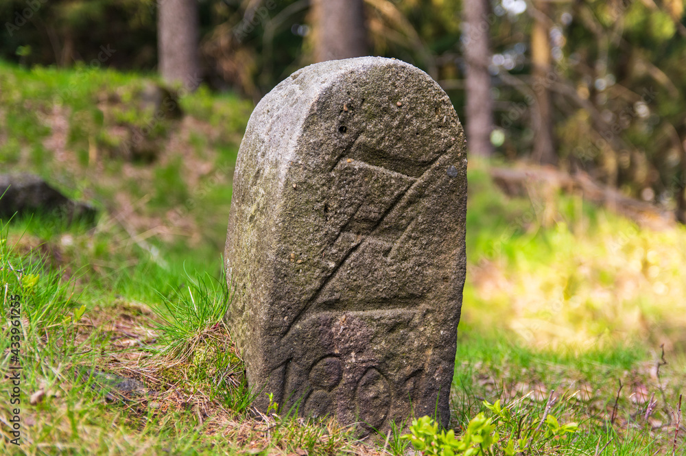 Letter Z engraved on boundary stone in Zittau Mountains Letter Z engraved on boundary stone in Zittau Mountains