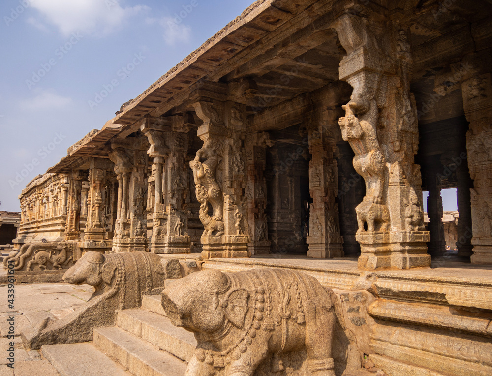Inside view of the majestic Krishna temple, Hampi, Karnataka