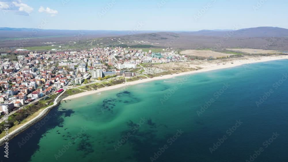 Aerial view of North beach at town of Primorsko, Burgas Region, Bulgaria Aerial view of North beach at town of Primorsko, Burgas Region, Bulgaria