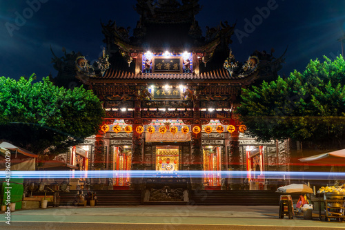 Long exposure photo of a temple in Kaohsiung, Taiwan