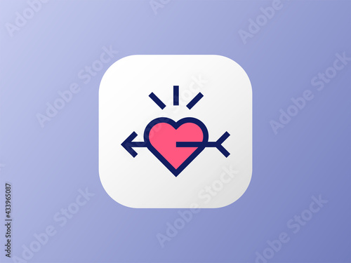 Free Download Illustration vector of love icon design with duotone style. Perfect for logo, website, presentation, application, social media, and more. Icon design duotone style. - GFXLoad
