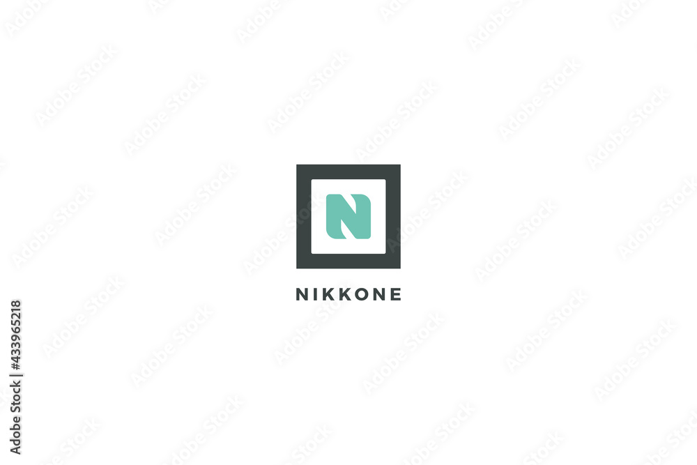 Letter N paste colour beautiful abstract logo design Letter N paste colour beautiful abstract logo design
