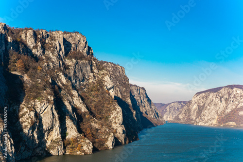 Danube gorge in Djerdap on the Serbian-Romanian border