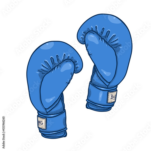 Vector Cartoon Blue Boxing Gloves
