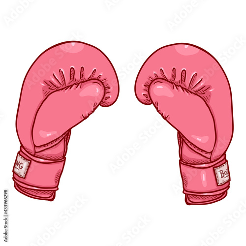 Vector Cartoon Pink Boxing Gloves