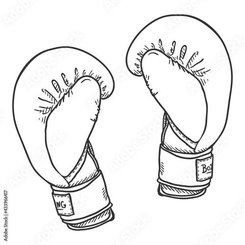 Vector Sketch Pair of Boxing Gloves