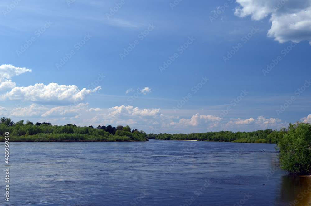 Desna River. Natural landscape in Kiev Region