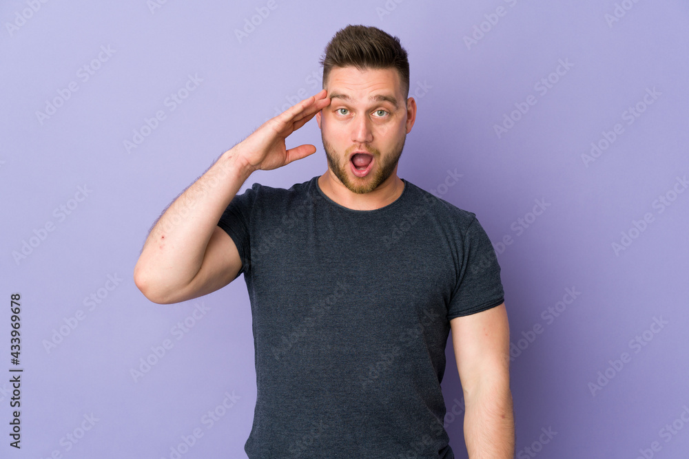 Russian handsome man over isolated background has realized something and intending the solution Russian handsome man over isolated background has realized something and intending the solution