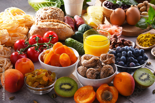 Assorted organic food products on the table