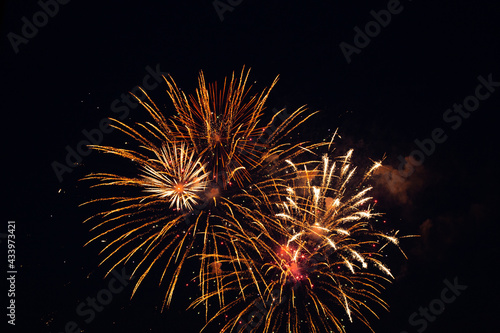  Festive fireworks in the dark night sky