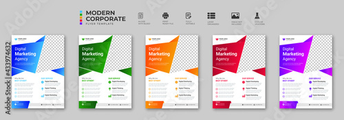 Creative corporate and business flyer brochure template design