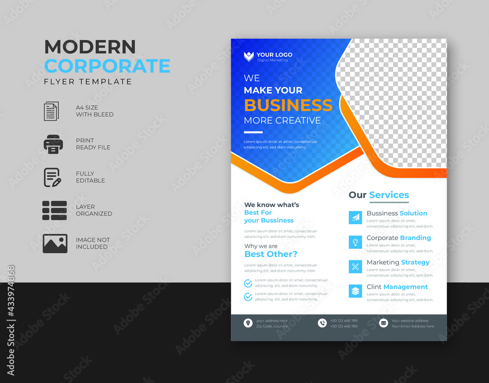 Creative corporate and business flyer brochure template design Creative corporate and business flyer brochure template design